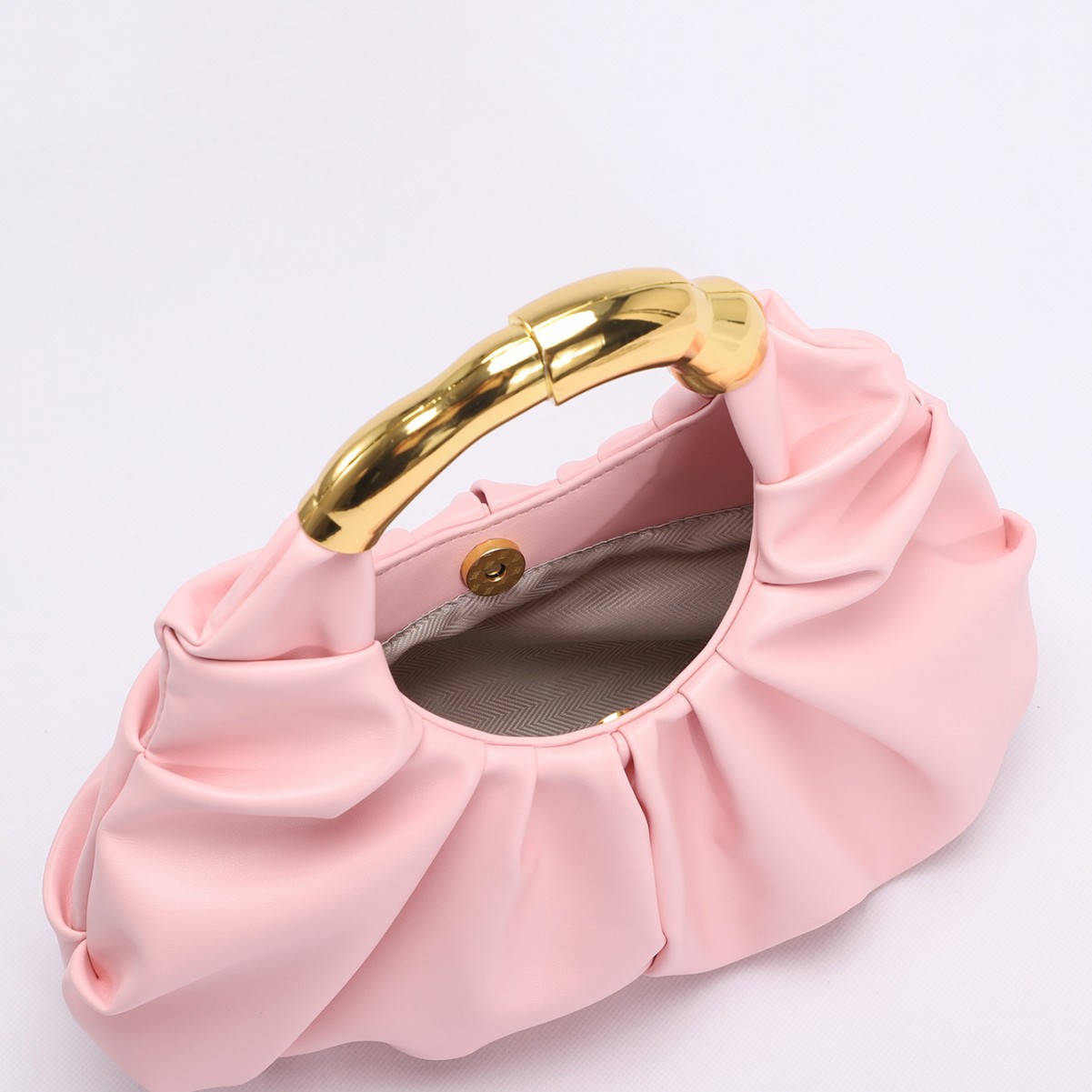 Cloud Fold Handbag – Asymmetric Crinkle PU Clutch With Magnetic Closure & Phone Slot (5 Colors, Minimalist Evening Bag, Structured Yet Soft)_voghion.com