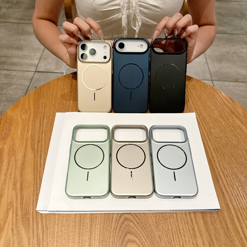 超薄金属漆适用iPhone17pro手机壳细圈磁吸苹果16pro防摔15保护套|undefined