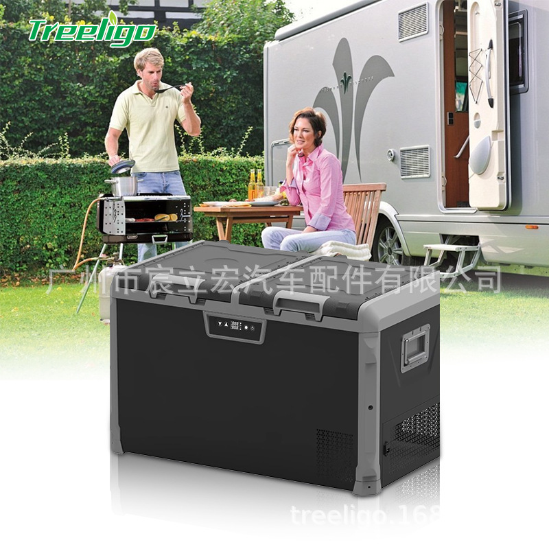 Nuevo compresor de 80 litros, refrigerador para automóvil, congelador de viaje refrigerado de doble propósito, fábrica de origen de refrigerador para automóvil