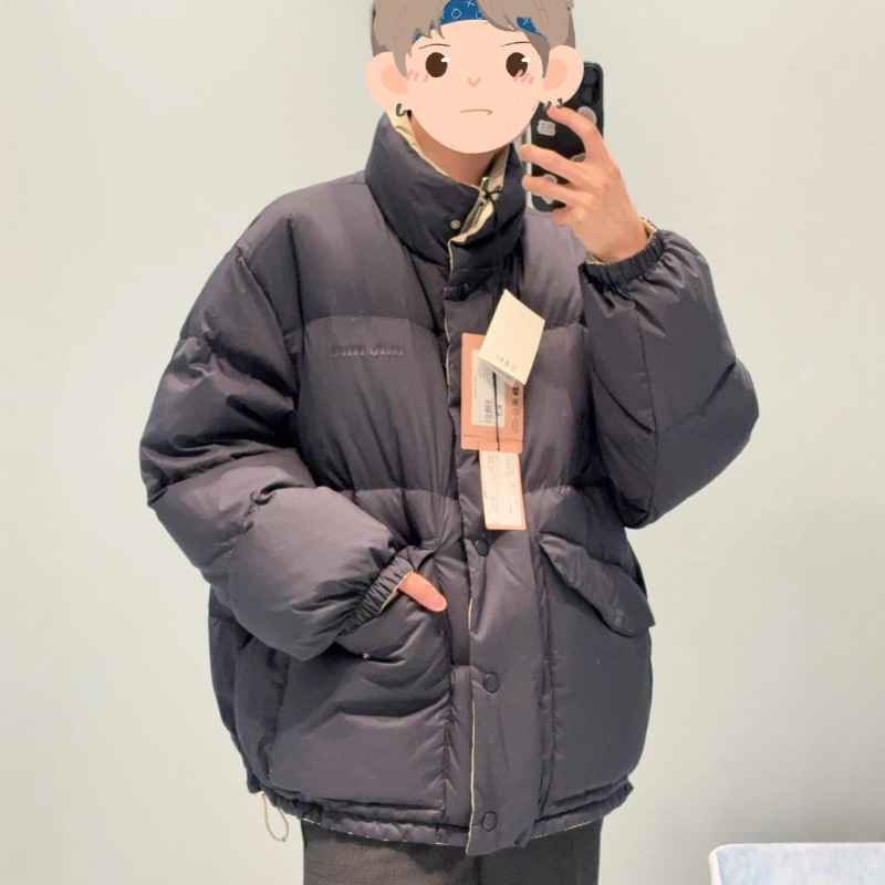 mm家25ss秋冬新款两面穿羽绒服徽标字母双面拉链羽绒服男女同款|undefined