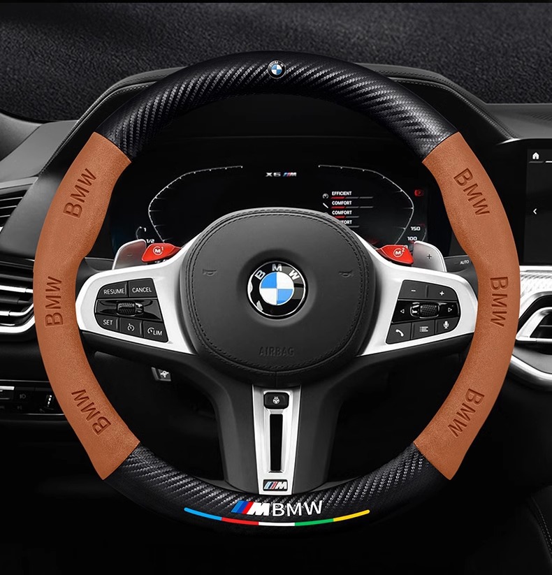 Applicable to BMW steering wheel cover one series x1i/x3 three series five series suede steering wheel cover car handle cover cross border