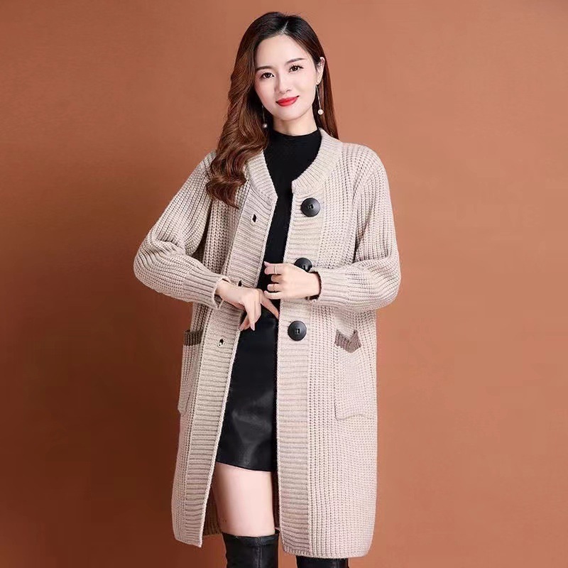 フード付きセータージャケット女性の秋冬服 2025 新しいルーズスタイルニットカーディガン女性のアウターコートトレンディ|undefined