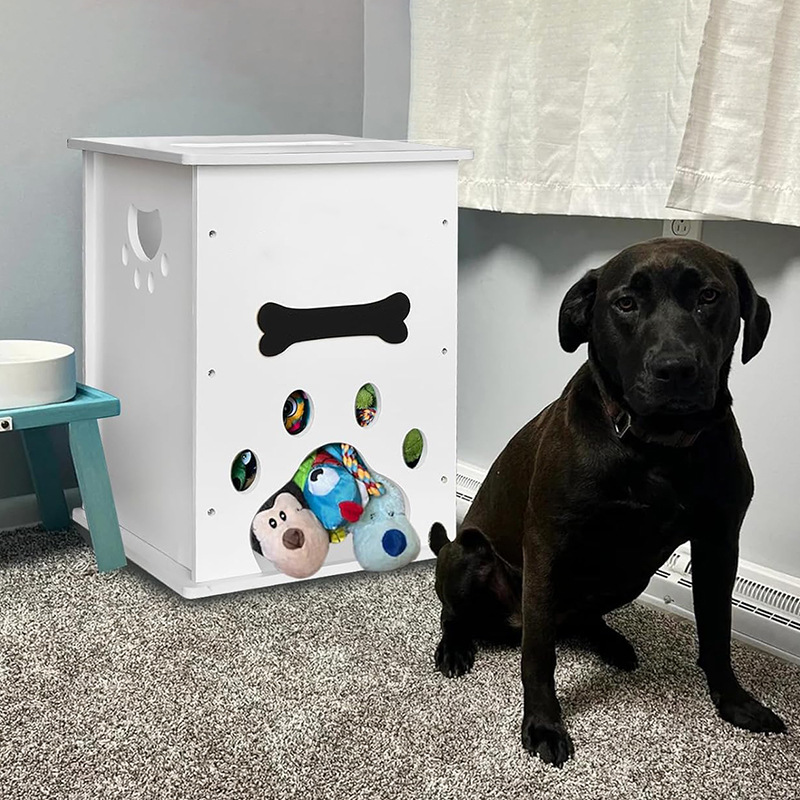 Caja de almacenamiento de juguetes de madera, caja de almacenamiento para artículos de mascotas, caja de almacenamiento multifuncional para el hogar, caja de madera de almacenamiento
