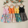 Summer cartoon colored dress, Aliexpress, European style, lifting effect, flowered, children's clothing