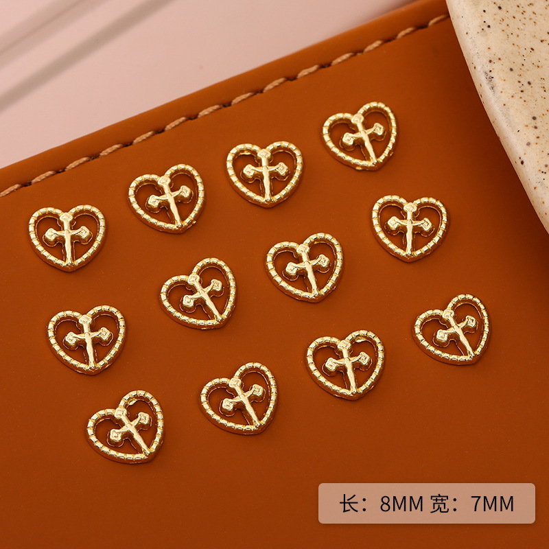 Cruz planetaria aleación de amor joyas de manicura Saturno uñas para usar accesorios de metal DIY