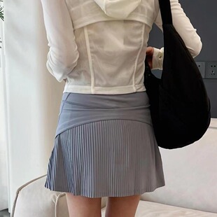 LULU Same pleated Tennis Badminton Volleyball Women's Skirt Slimming Mid-waist Age-reducing Naked Skirt
