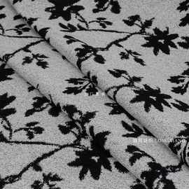 复古水墨提花小香风布料厚款连衣裙外套服装设计师面料