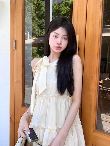 Original Version: Short-sleeveless strapless V-neck dress for children, summer beach vacation fairy sand