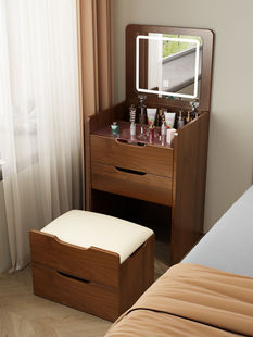 Solid Wood Dressing Table Small Bedside Storage Cabinet Modern Simple Small Apartment Folding Dressing Table Bedside Makeup Table