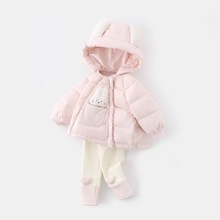 婴幼儿女童羽绒服上衣女宝宝2025冬季加厚保暖短款可爱卡通外套萌