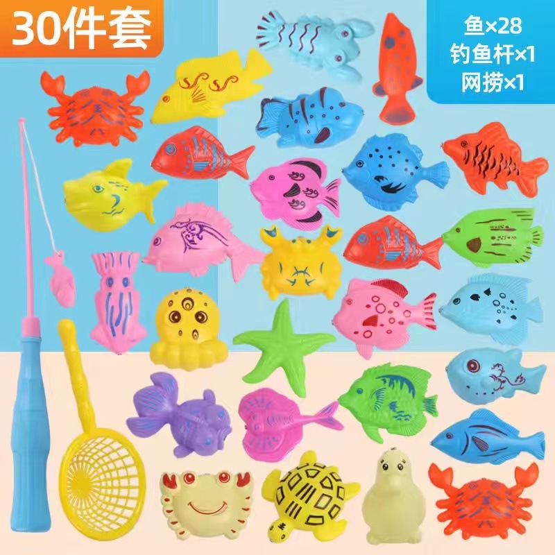 30 pieces (28 fish+1 fishing rod+1 net fish)