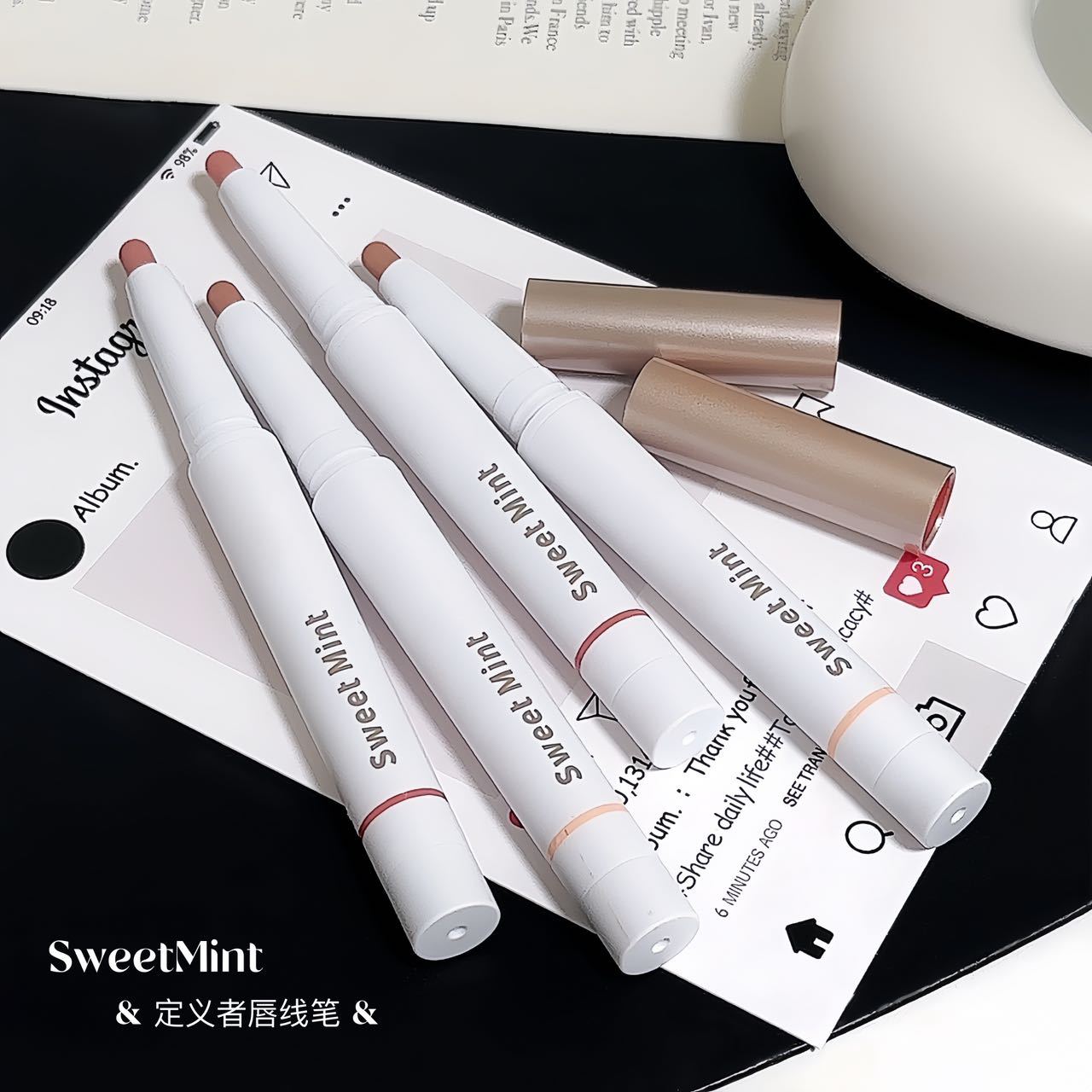 sweetmint defines the lip liner as a three-dimensional, delicate, silky, and natural lip-shaping velvet matte lip liner