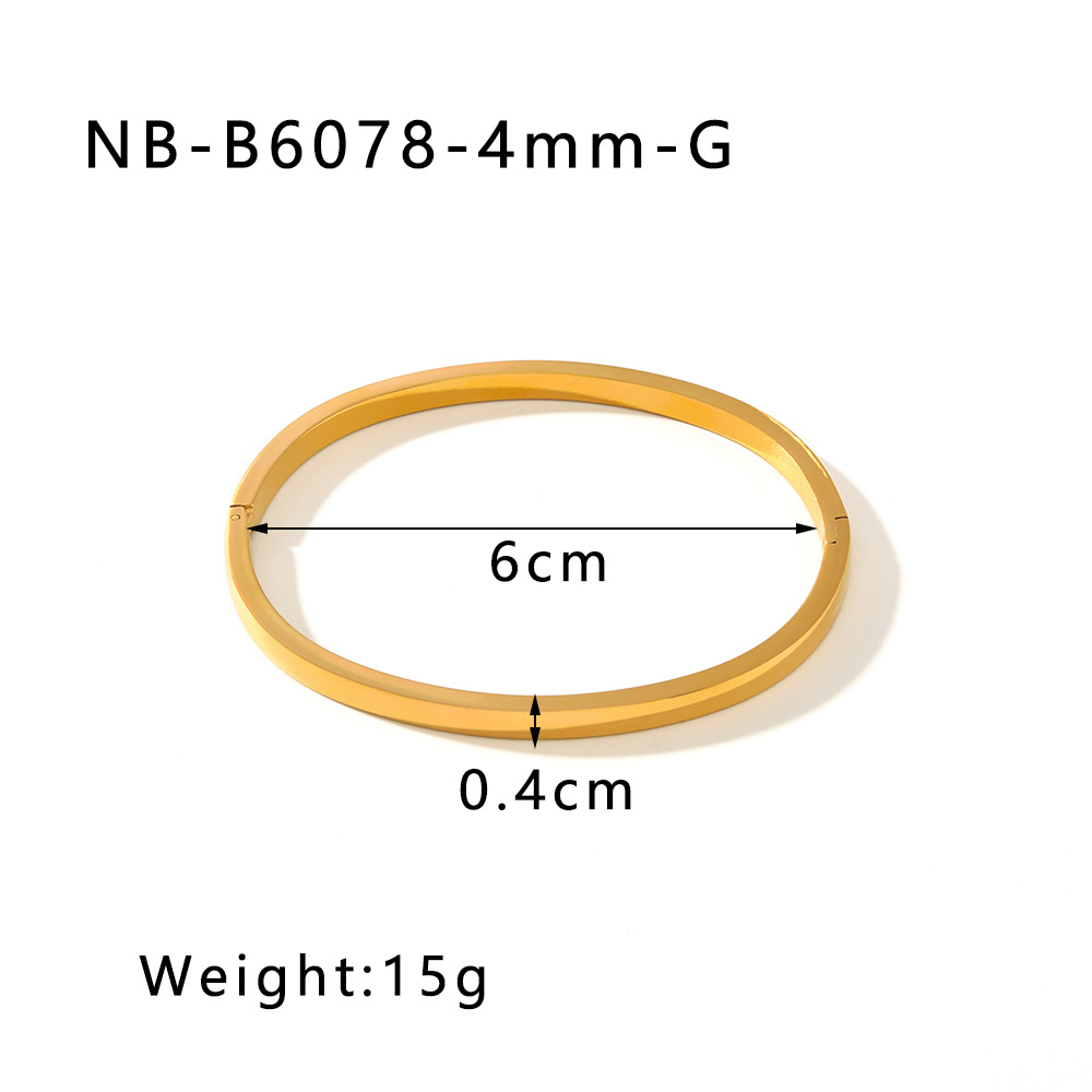 18g Weight Bangle Classification 304 Stainless Steel Chain Material 1 Piece Quantity Holiday, Daily Occasion 304 Stainless Steel Material Geometric Pattern Unisex Gender Polishing Design Simple Style, IG Style Style IG Style Simple Style Geometric 304 Stainless Steel Bangle In Bulk 4