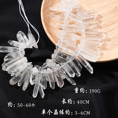 Natural White Crystal Single Crystal Semi-Finished Wholesale, Crystal Raw Stone Polished with Hole Single Crystal DIY Material