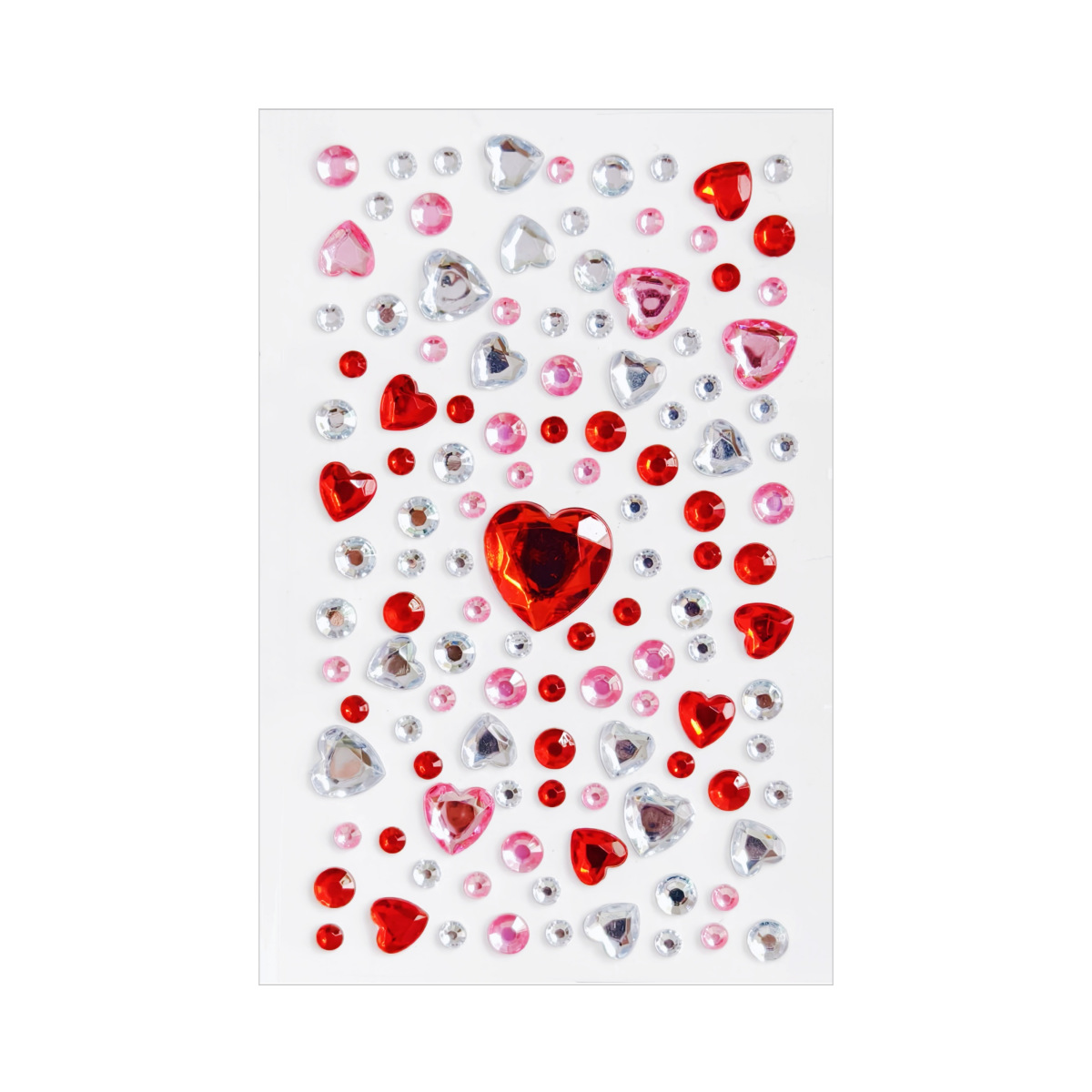 Party face sticker-gradient red heart (adhesive diamond)