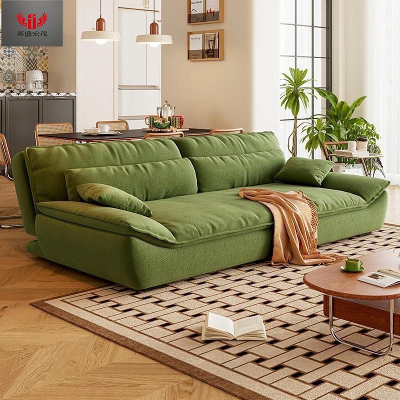 Sofá de vela multifuncional cama de doble propósito pequeño apartamento de sala de estar crema plegable garra de gato sofá de tela de lana