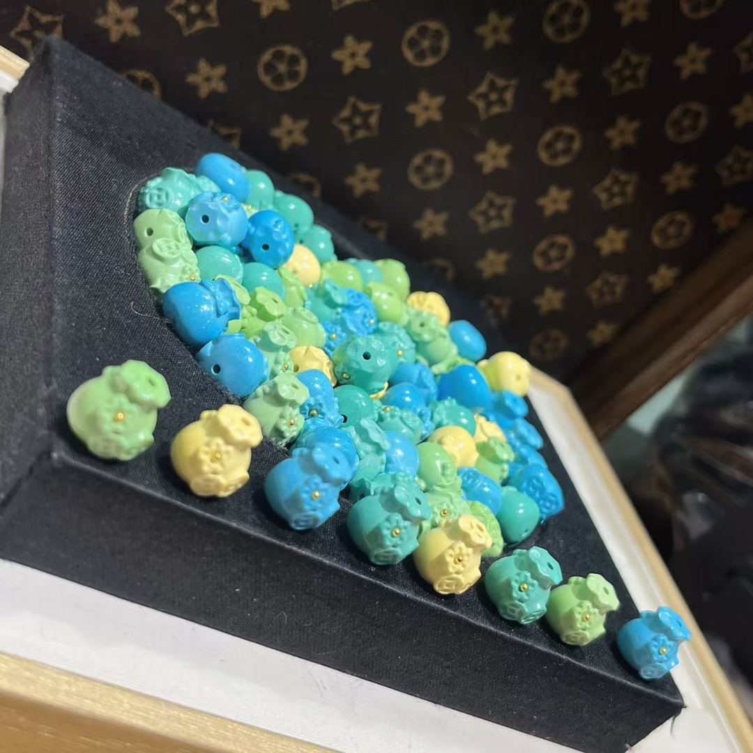 菱镁矿小花钱袋配件DIY文玩手链项链隔珠挂坠饰品配饰磷镁矿钱袋