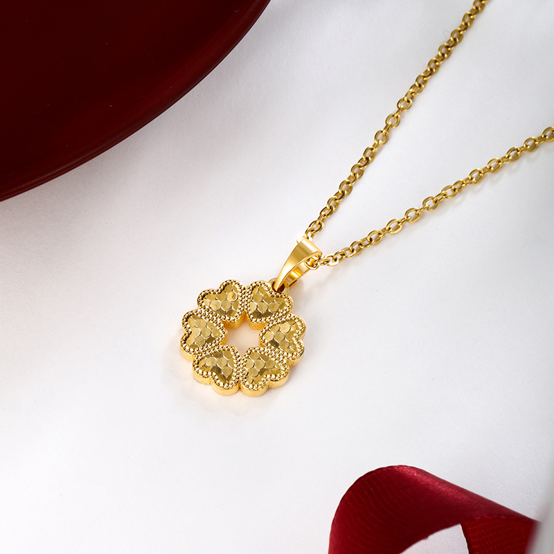 Xuping joyería 5D artesanía espejo panal escama de dragón amor colgante collar de lujo ligero de lujo de alta calidad colgante chapado en oro