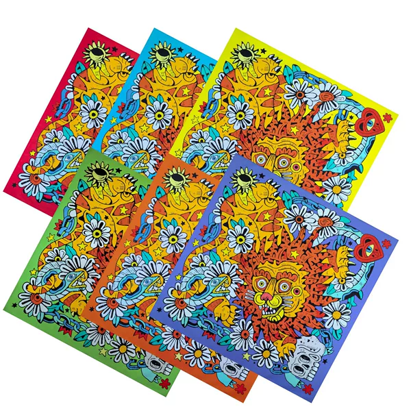Pure Cotton Digital Graffiti Lion Print Square Scarf Casual Hip Hop Street Dance Outdoor Riding Decorative Headscarf Face Scarf