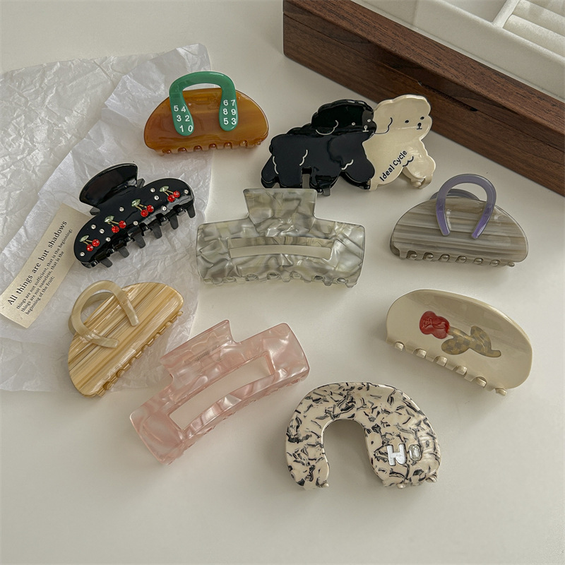 Tulip For Women Cute Puppy Shark High-end Small Claw Internet Celebrity Ins Style Back Of Head Clip Hair Accessory_voghion.com