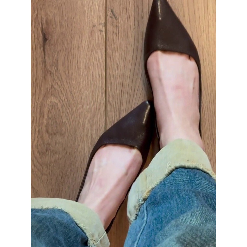 Sheepskin version~Pointed-toe elegant low-heel women's slip-on shoes for commuting, French-style simple professional work shoes Sheepskin version~Pointed-toe elegant low-heel women's slip-on shoes for commuting, French-style simple professional work shoes