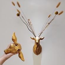创意鹿头壁挂式插花瓶北欧现代家居客厅玄关墙上装饰花园庭院挂件