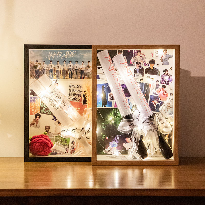 Support Stick Storage Photo Frame Star Concert Support Items Peripheral Transparent Dustproof DIY Stereo Hollow Display Box