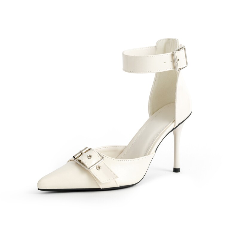 Spot High Heels High Heels Large Size European and American Black 24 Summer Pointed Belt Buckle Stiletto Sandals Women's Shoes