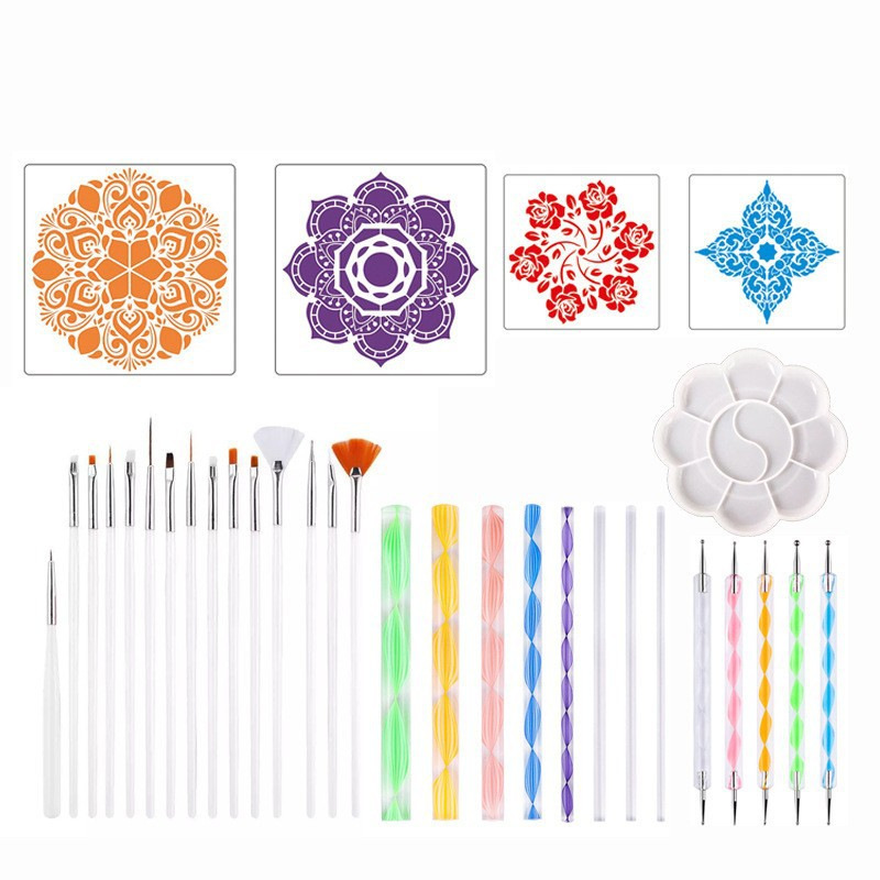 Juego de Herramientas de Pintura Mandala de Plástico y Acrílico, DIY para Pintar a Mano