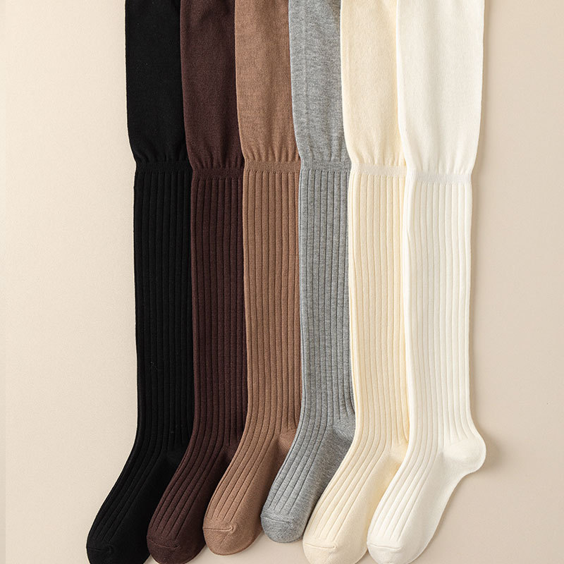 Kasjmier overknee sokken dames stapel sokken herfst en winter lange sokken dikke warme hoge sokken winter kniehoge sokken_voghion.com