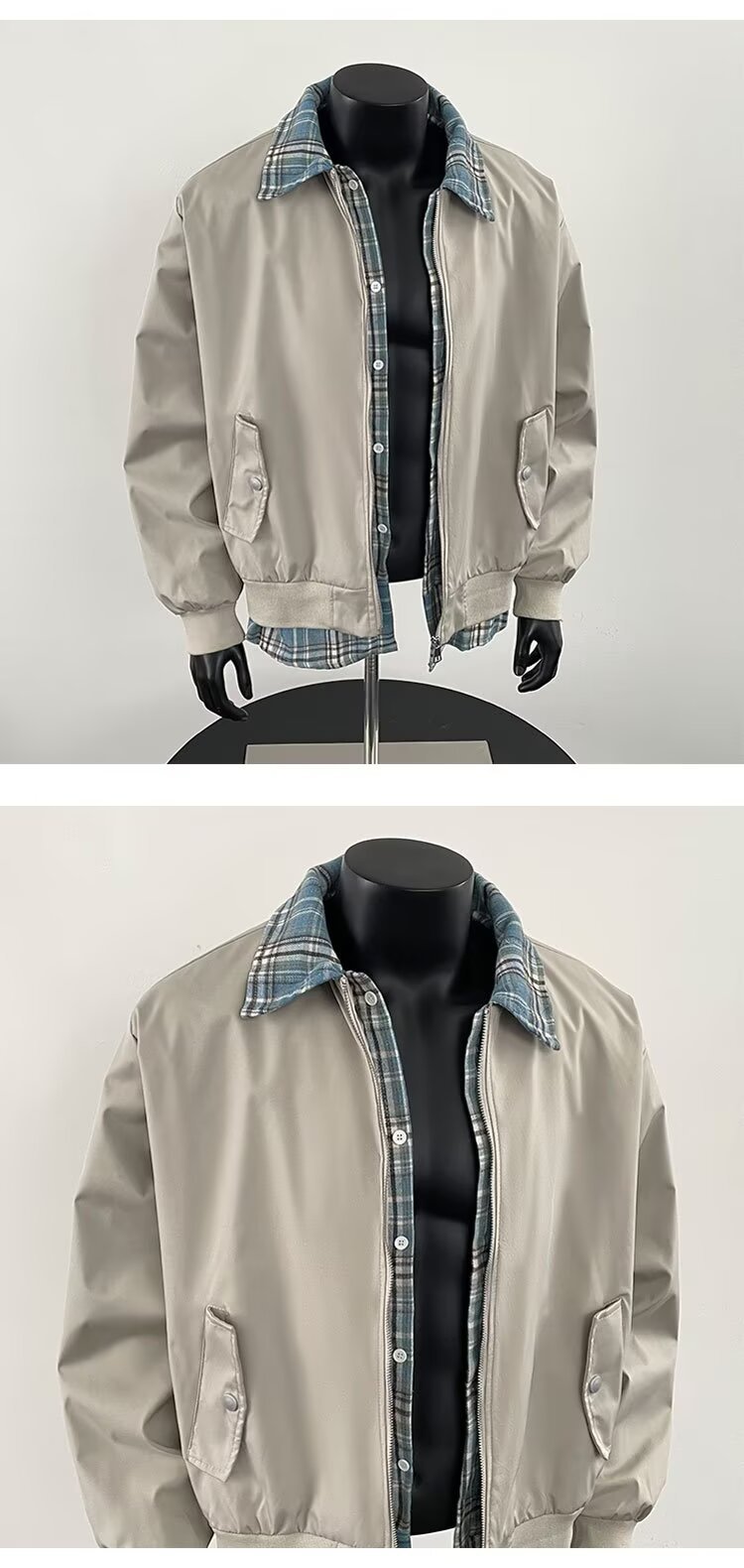 Men's Old Qian Style Colour Block Flight Jacket For Autumn_voghion.com