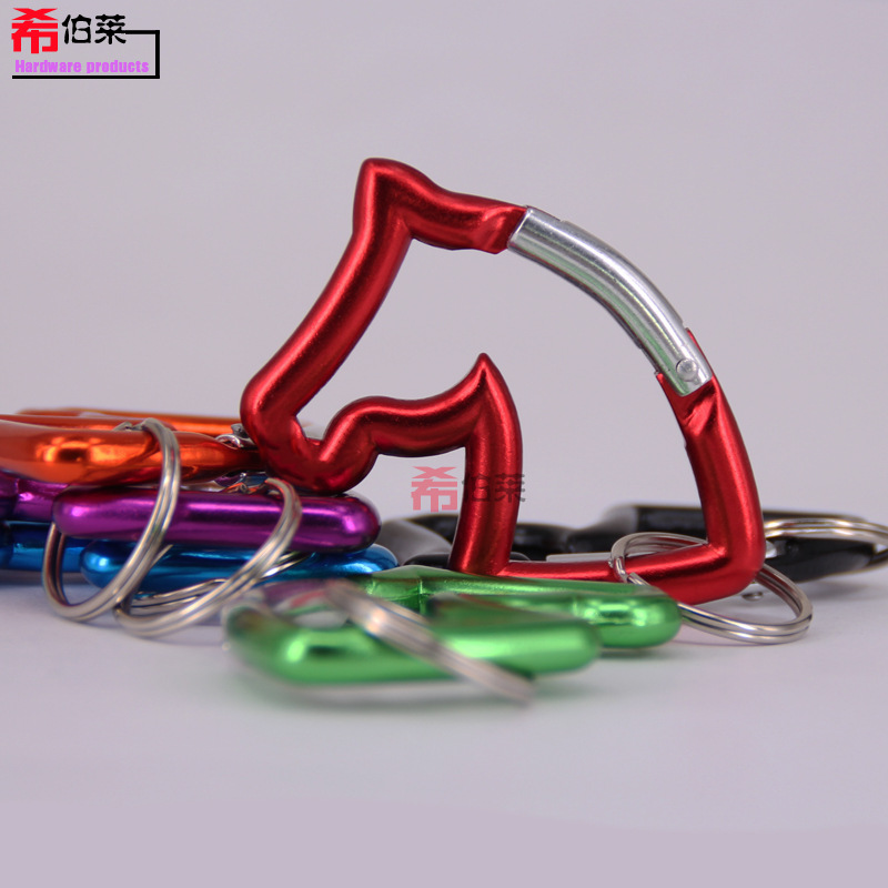 Hebrew Horse Head with Key Ring Aluminum Alloy Carabiner Spring Hook Toy Clothing Accessories