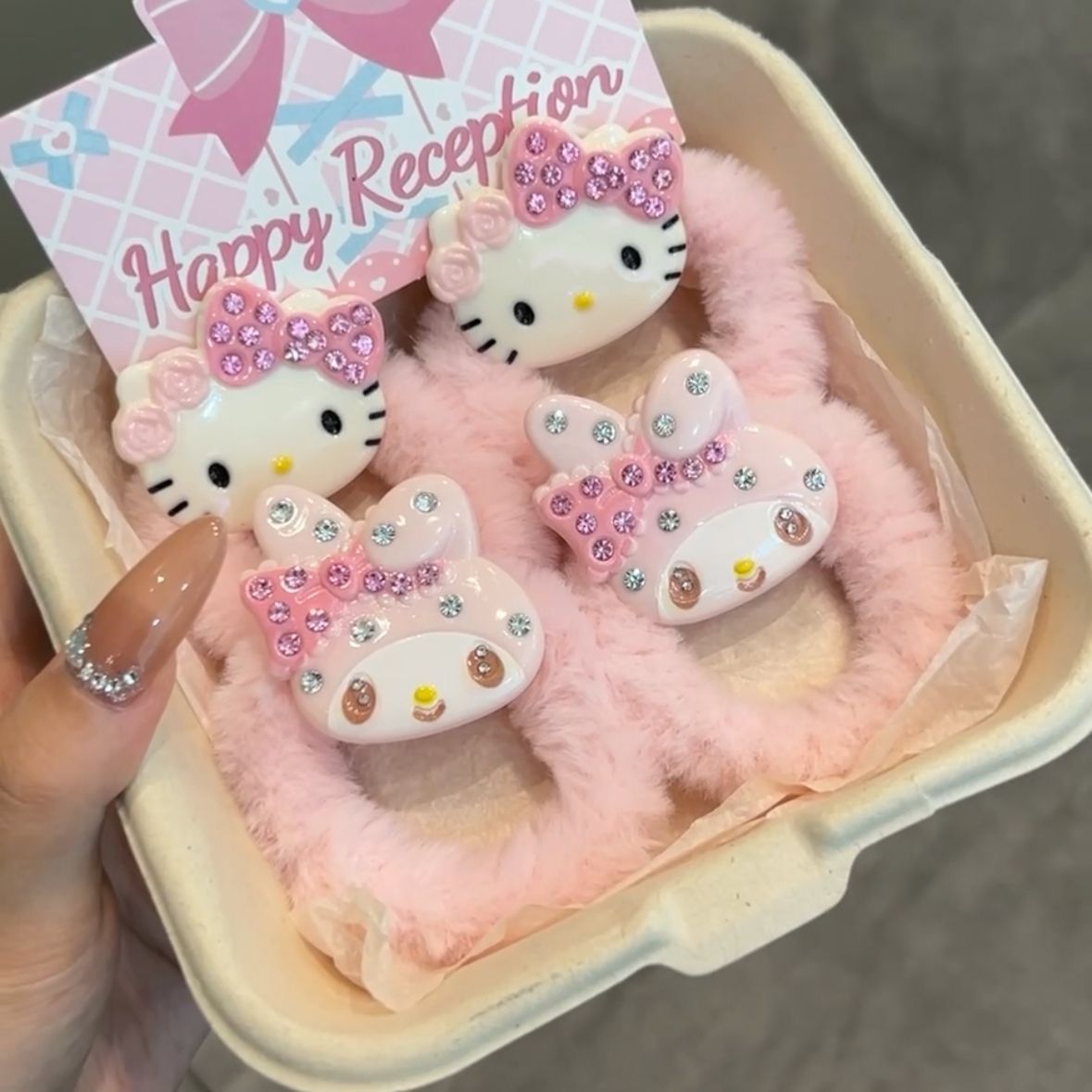 가을 겨울 신상품 멜로디 KT 고양이 머리끈, 달콤한 소녀 감성 포니테일 고무줄, 다용도 학생 헤어 액세서리 도매