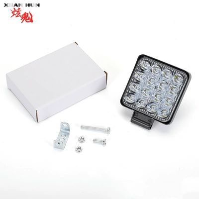 LED Avtomobil İş Fənəri 16LED48W Kvadrat 3inch Baxış İşığı, Off-Road Fənəri Super Parlaq