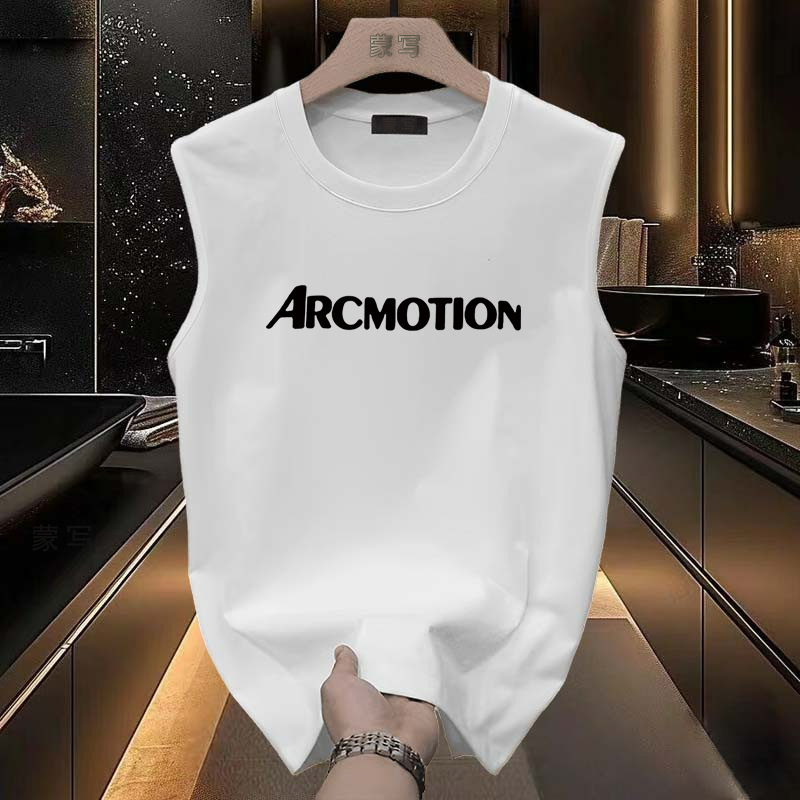 100% Pure Cotton Sports Sleeveless T-Shirt Vest Men's Summer Trendy Niche High Street American Loose Versatile Top