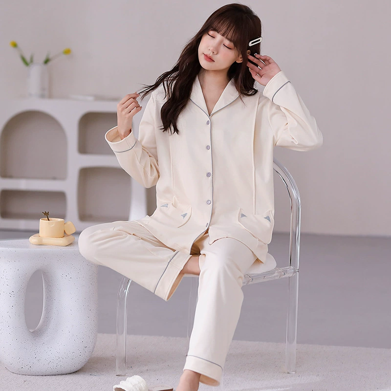 Комплект для беременных из чистого хлопка с возможностью нанесения логотипа: кардиган для беременных и кормящих женщин на весну и лето, тонкий стиль, большие размеры, пижамный комплект.