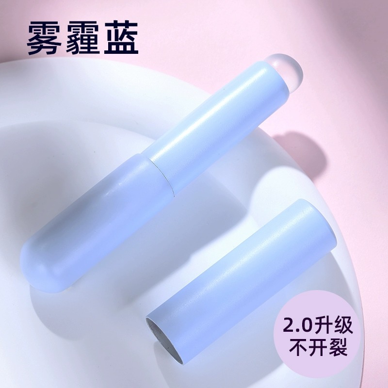 Cepillo labial de silicona con tapa Q suave pequeño portátil cabeza redonda dedo lápiz labial del vientre pincel corrector floreciente mini pincel de maquillaje para principiantes