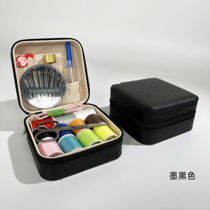 跨境高档方形针线盒家用高质量宿舍缝补针线套装便携实用针线包|undefined