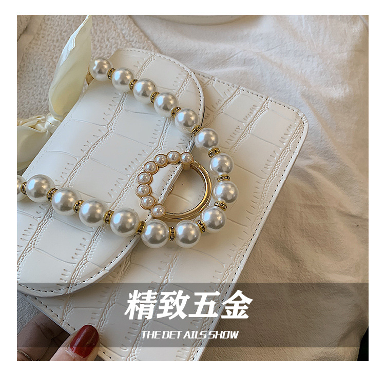 Fashion Solid Color Stone Grain Texture Pearl One-shoulder Messenger Tote Bag display picture 18