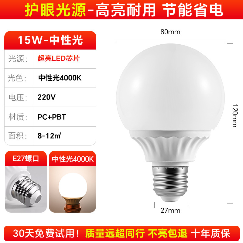 LED estriado bola de dragón e27 tornillo lámpara de ahorro de energía doméstica corriente constante ultra brillante luz blanca redonda lámpara espejo luz frontal