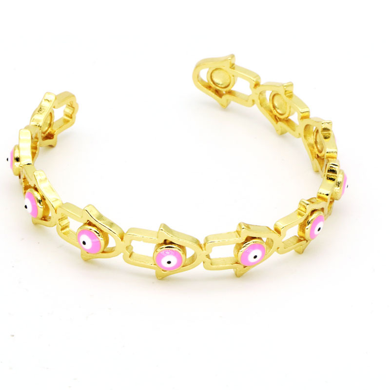 Simple Style Devilu0027S Eye Copper Enamel Bangle 1 Piece