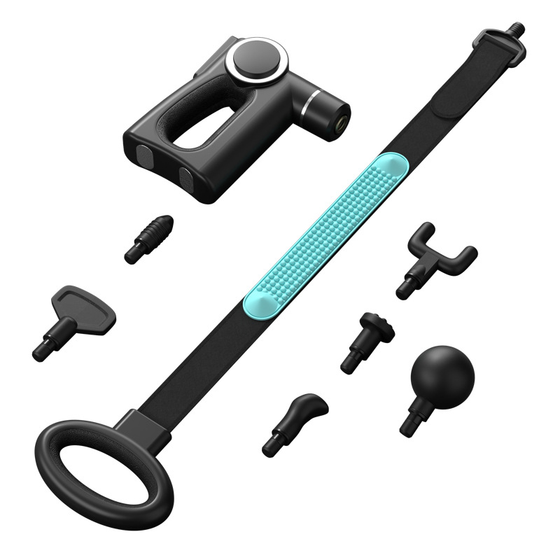 Pistola de Masaje Muscular Transfronteriza, Masajeador de Relajación Muscular, Vibración de Cuerpo Completo, Cinturón Eléctrico de Estiramiento, Pistola para la Columna Cervical, Compresa Caliente, Fisioterapia