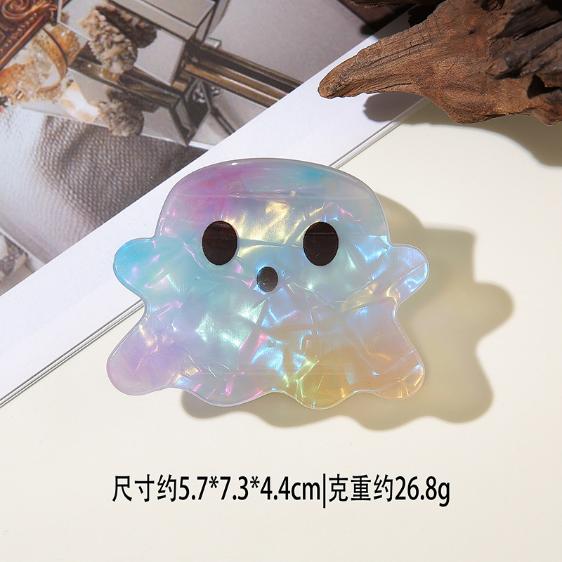 工厂批发仿醋酸万圣节搞怪暗黑风鲨鱼夹个性创意南瓜发夹幽灵抓夹|undefined