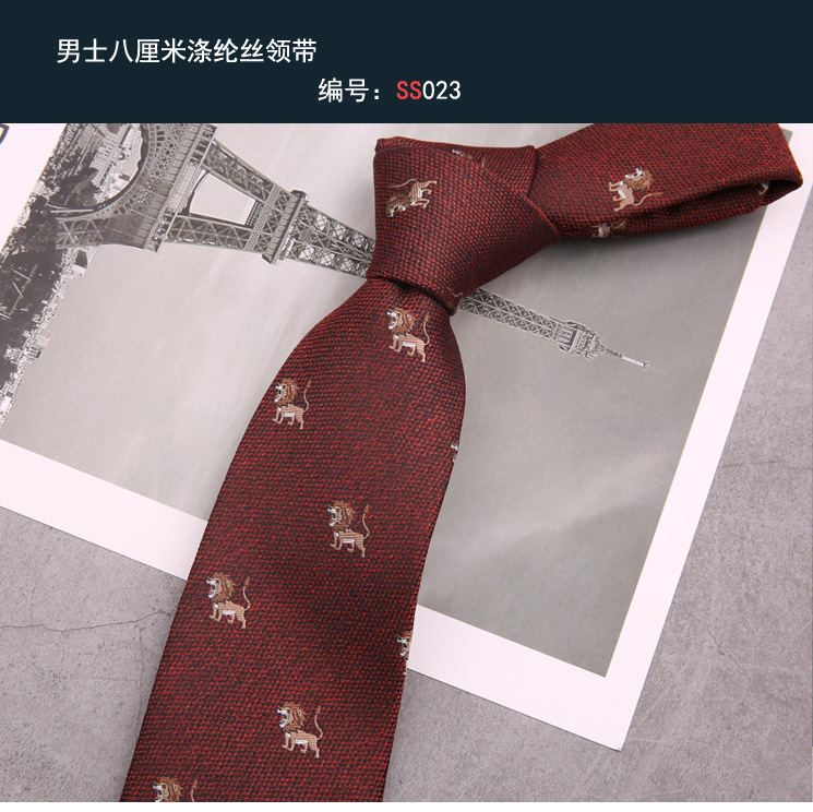 Ropa formal de los hombres de la boda del novio de los hombres de negocios Azul Rojo mano anudada traje de rayas patrón animal corbata