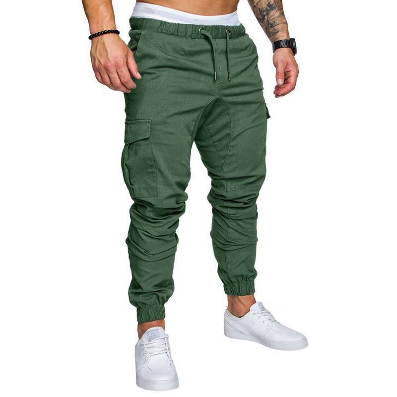 Pantalones casuales de AliExpress para hombre, ropa de trabajo de nuevo estilo de comercio exterior, pantalones multibolsillos, tela tejida para hombre, pantalones casuales de Amazon