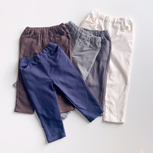 日单PM新款童装80-130男孩秋冬薄绒人造丝弹力外穿长裤