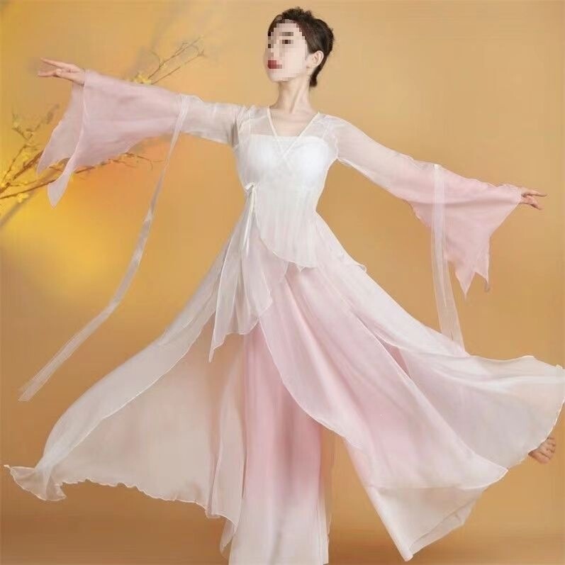 Classical Dance Costumes, Elegant and Ethereal Gauze Clothing, Chinese Hanfu Practice Clothes, Performance Outfits, Chinese Style Classical Dance Costumes, Elegant and Ethereal Gauze Clothing, Chinese Hanfu Practice Clothes, Performance Outfits, Chinese Style