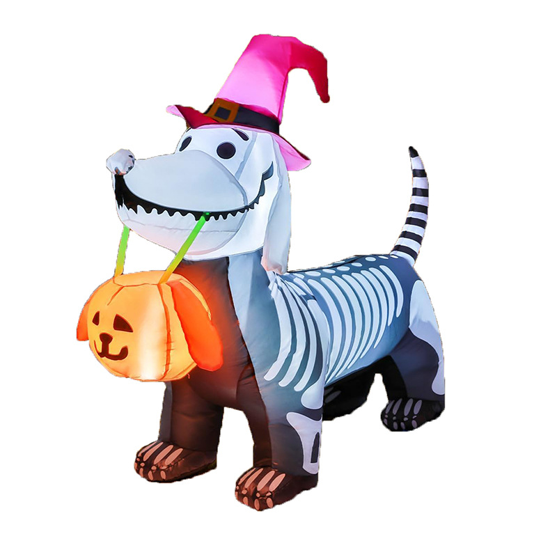 Transfronterizo Amazon Halloween infláble luminoso patio decoración al aire libre horror calabaza cachorro modelo de aire personalizado
