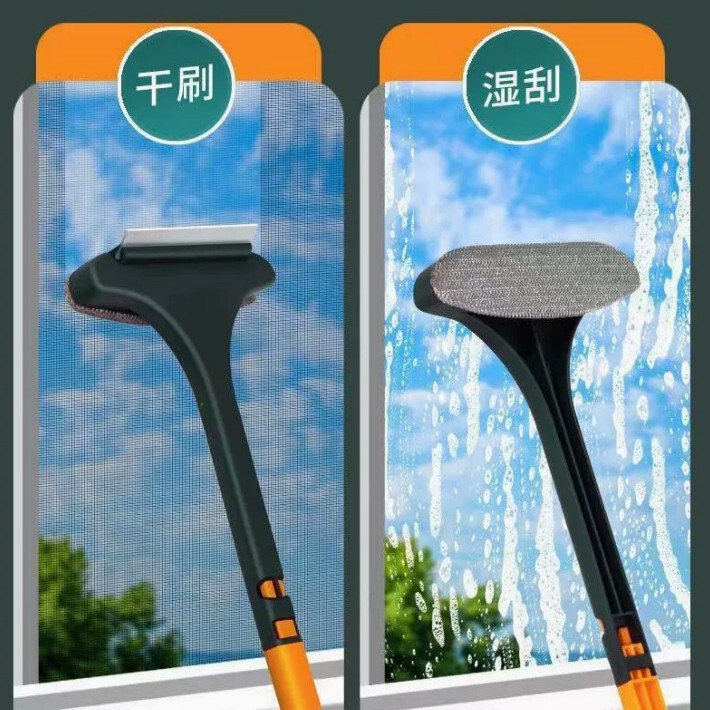 Two-In-One Screen Cleaning Brush, Multi-Functional Household Window Cleaning Tool, No Need to Disassemble and Wash, Double-Sided Cleaning Glass Scraper Screen Brush