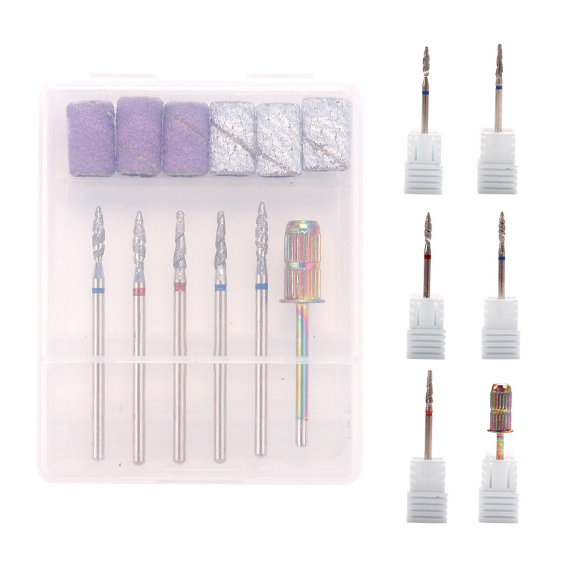 Cabeza de molienda eléctrica de diamante en caja, varilla de molienda de uñas de diamante, cabeza de molienda rusa de diamante giratoria